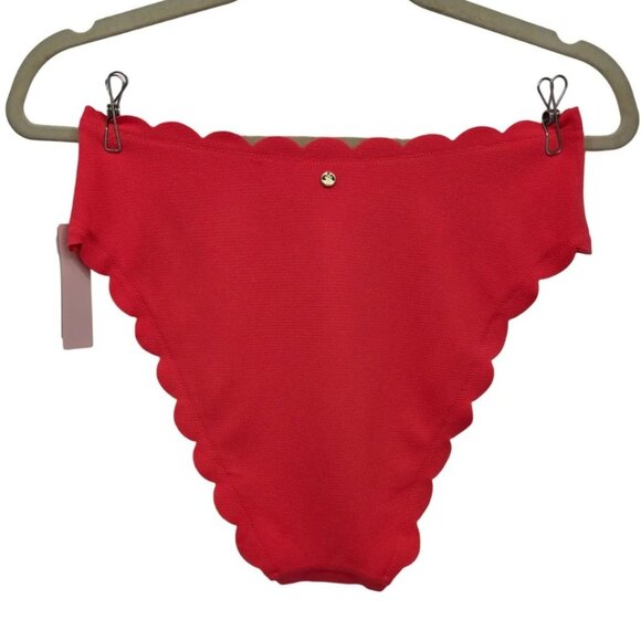 NEW Victoria's Secret Swim Womens Medium Bottom High Waist Cheeky Neon Orange - Picture 3 of 8